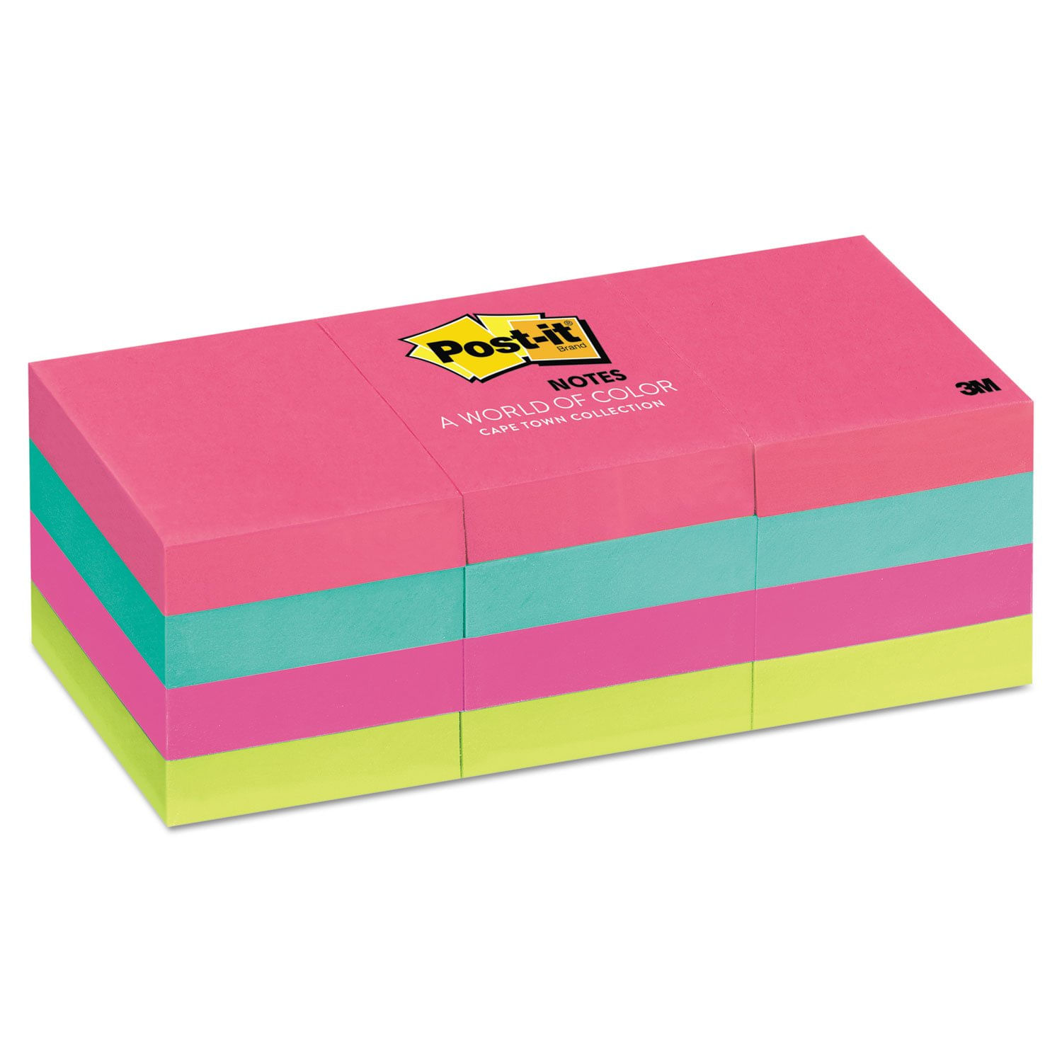 Post-it Notes Mmm653an Neon Colors, Pacote Com 12