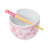 Taça De Arroz Com Macarrão Ramen Sanrio Hello Kitty 600 Ml Com Pauzinhos