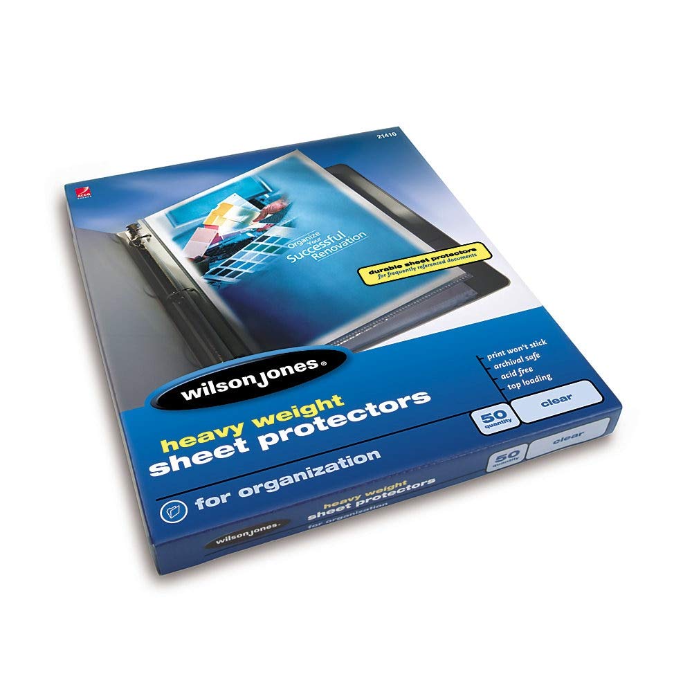 Protetores De Folha Wilson Jones Heavy Weight 50 Folhas