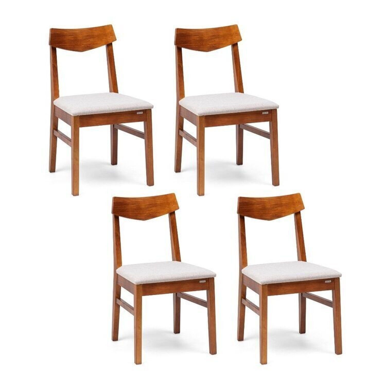 Kit Com 4 Cadeiras Madeira Maciça Club Garapa