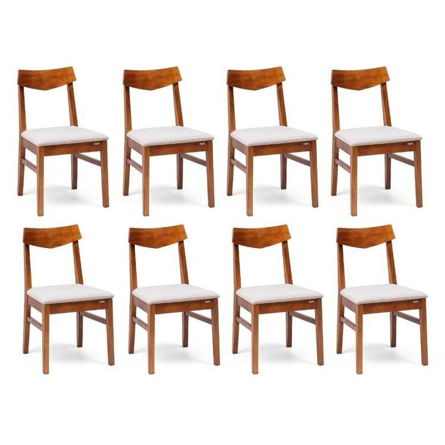 Kit Com 8 Cadeiras Madeira Maciça Club Garapa