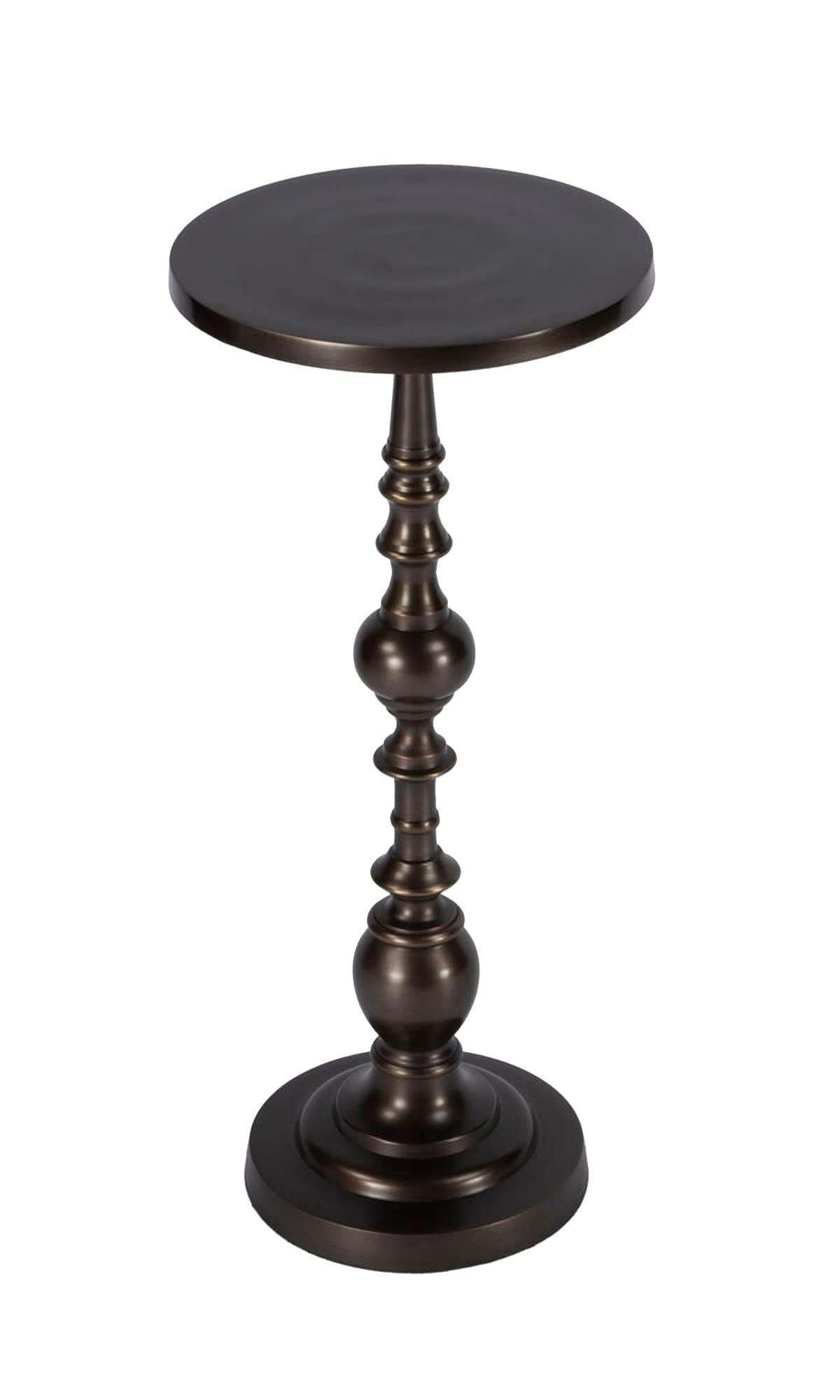 Mesa Final Offex Transitional Round Bronze Pedestal Alumínio