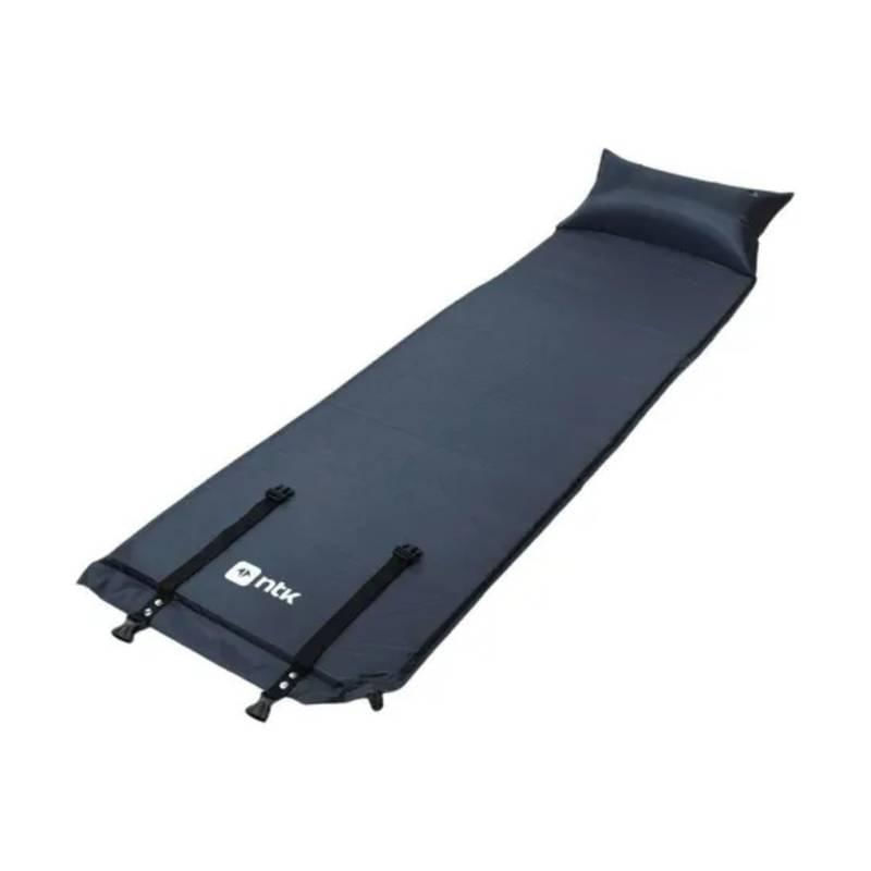 Colchonete Preto Inflável 180x53x3cm Com Apoio Para A Cabeça