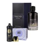 Kit 3 Em 1 Masculino: Perfume Salvo Intense 100ml, Desodorante Asad E Creme Angel: Sofisticação E Elegância Oriental