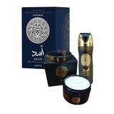 Kit 3 Em 1 Asad Lattafa - Perfume Zanzibar - Creme Asad E Desodorante Asad: O Toque Perfeito Para Sua Pele