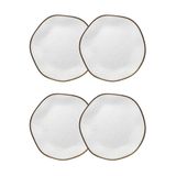 Conjunto 4 Pratos De Sobremesa 21,5 Cm Ryo Maresia Porcelana Oxford