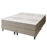 Cama Box Casal Queen Molas Ensacadas 158x198x77cm Florida Portobel Bege