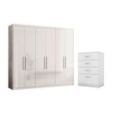 Guarda Roupa E Cômoda Barcelona Branco