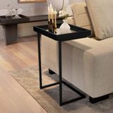 Mesa De Apoio Com Pés De Ferro India Preto