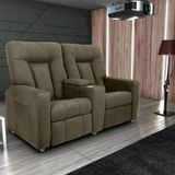 Poltrona Reclinável 2 Lugares Kassel Veludo Light Cappuccino