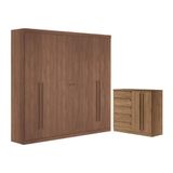Guarda Roupa 6 Portas E Cômoda 5 Gavetas Jade Jatobá