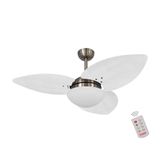 Ventilador De Teto Dormamu Bronze 3 Pás Palmae Branco 127v Com Controle