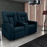 Poltrona Reclinável 2 Lugares Kassel Veludo Light Petróleo