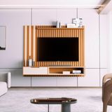Painel Ripado Para Tv 70 Polegadas Winter Nature Off White