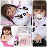 Bebê Reborn Panda De Silicone Realista + Bolsa 21 Acessórios
