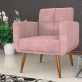 Poltrona Decorativa Itaqui Veludo Turkey Rosa