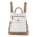 Mochila Feminina Anti Furto Em Couro Legitimo Off Caramelo
