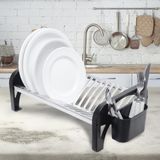 Escorredor Inox Super Compacto Preto Domum 16 Pratos