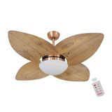 Ventilador De Teto Dormamu Cobre 4 Pás Rádica Freijó 220v Com Controle