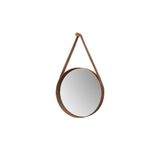 Espelho Decorativo Redondo 60 Cm Com Alça Verona Castanho