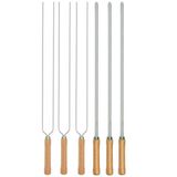 Kit Preparo Churrasco 6pcs Churrasqueira Espetos 55cm Mor