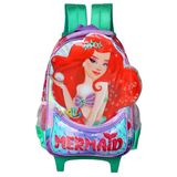 Mochila Escolar De Rodas Mermaid 3d Infantil Feminina Denlex
