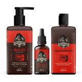Kit Shampoo Balm E Óleo Para Barba Don Alcides Barba Negra