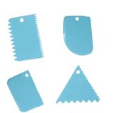 Kit 4pçs Raspadores De Bolo Plástico Confeitaria Decoração