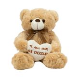 Urso De Pelúcia 29 Cm Coração Te Amo Mais Que Chocolate Fofy