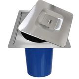 Lixeira Quadrada Embutir Pia Bancada Inox Escovado 5l Nova