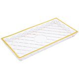 Travessa Bandeja Vidro Retangular Diamond Fio Ouro Lyor 5399