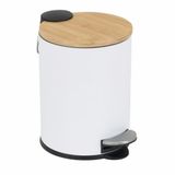 Lixeira Bambu 5l - Ferro Resistente E Pedal