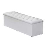 Baú Recamier Queen Corino Branco 47x158x51