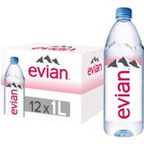 Kit Água Mineral S/ Gás Francesa Evian Pet 1 Litro Com 12un