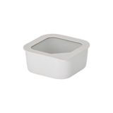 Pote Quadrado De Cerâmica - Tampa De Vidro - 900ml - Fika On