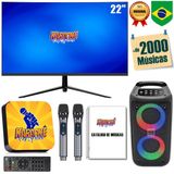 Karaoke +monitor +caixa De Som +2 Microfone Sem Fio +catálog