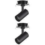 2 Spot Direcionável Embutir 7w Preto Bivolt 6500k Foxlux