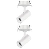 2 Spot Direcionável Embutir 7w Bivolt Branco 6500k Foxlux