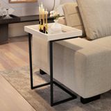 Mesa De Apoio Com Pés De Ferro India Perola Preto