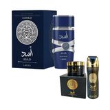 Kit 3 Em 1 Asad Lattafa - Perfume Zanzibar - Creme Asad E Desodorante Asad