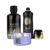 Kit 3 Em 1 Asad Lattafa - Perfume Salvo Intense - Creme Angel E Desodorante Asad: Potencialize Sua Essência