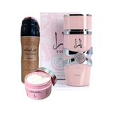 Kit 3 Em 1 Lattafa - Creme Yara - Perfume Yara Rosa E Desodorante Fakhar Rose: Atraia Olhares E Deixe Sua Marca