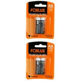 Kit 4 Pilha Alcalina Pequena Aa Foxlux