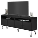 Rack Para Tvs De 65&#39; Com 4 Portas Rondon Preto