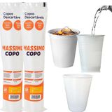Kit 2 Un. Copo Descartável Branco Água Massimo 200ml 200un