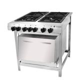 Fogão Industrial Venâncio 4 Bocas 2 Duplas A Gás Baixa Pressão Inox Com Forno Ei4-15335