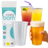 Copo Descartável 550ml Liso Chop E Bebidas Com 50 Un.