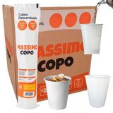 Caixa De Copo Descartável 200ml Branco Água Massimo 2.500un