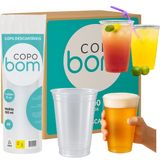 Kit 10 Copo Descartável 550ml Liso Chop E Bebidas Com 500 Un
