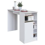 Bancada Ilha Mesa Gourmet Dinamarca 140cm 1 Porta Branco - Indékes Branco